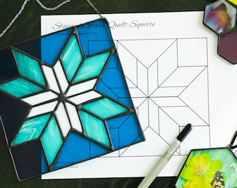 Quilt Square Stained Glass Pattern