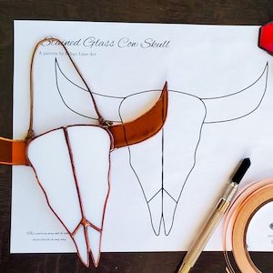 Cow Skull Stained Glass Pattern