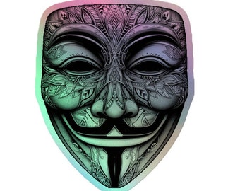 Guy Fawkes Mask Vinyl Decal - Anonymous V for Vendetta Emblem - Etsy