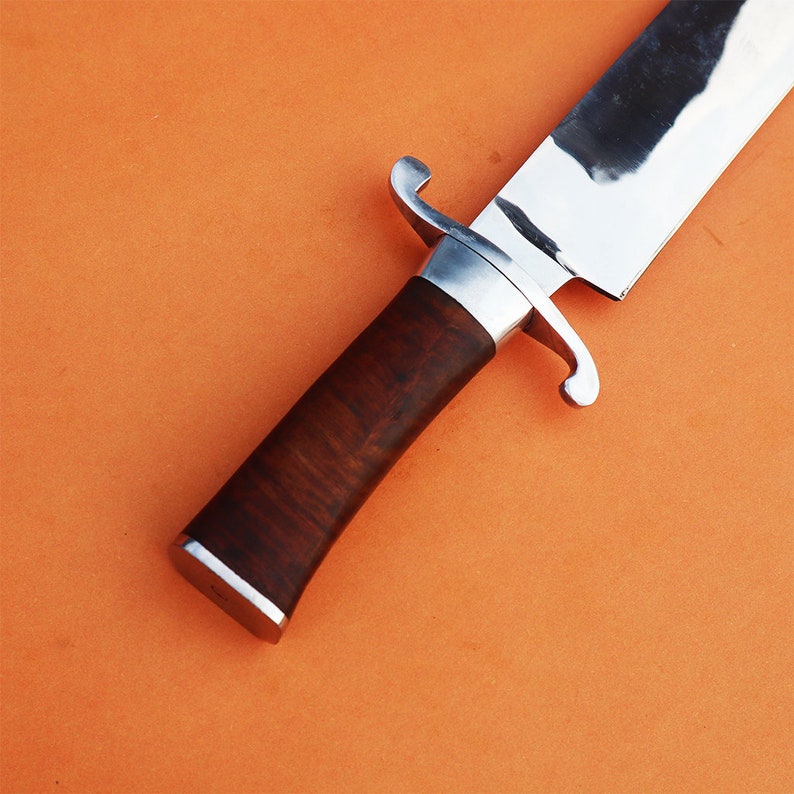 Handmade J2 Steel Bowie Knife, USA Hunting Knife, Rose Wood Handle, Carbon Steel Chef Knife