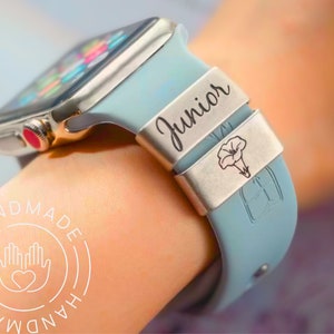 Personalized birthflower Watch Band Charm, Smart Watch Charm, Personalized watch strap charm, apple watch charm, apple watch band charm