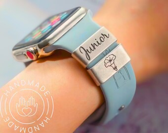 Personalized birthflower Watch Band Charm, Smart Watch Charm, Personalized watch strap charm, apple watch charm, apple watch band charm