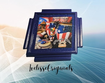 Small Domino Table (17x17) Image of Puerto Rico, exclusive