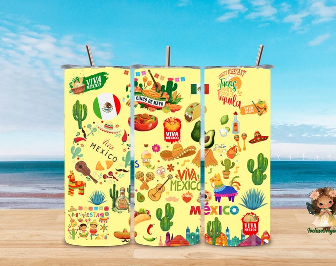 Mexico 20oz sublimated thermal tumbler