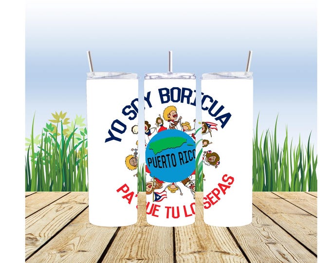Puerto Rico 20 oz thermal sublimated tumblers