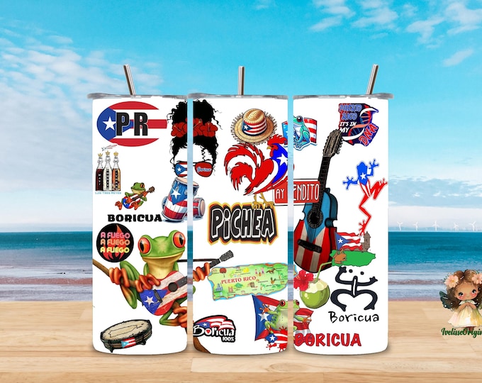 Puerto Rico 20oz Sublimated Thermal Cups