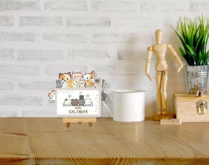 Cat Desk Calendar 2026