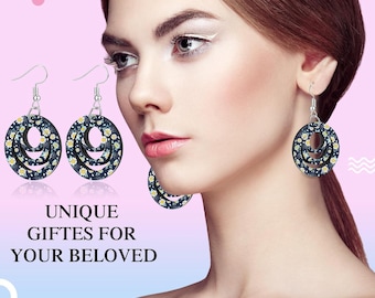 Earrings, pendants or earrings using sublimation printing technique
