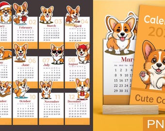 Cute Corgi Calendar 2026