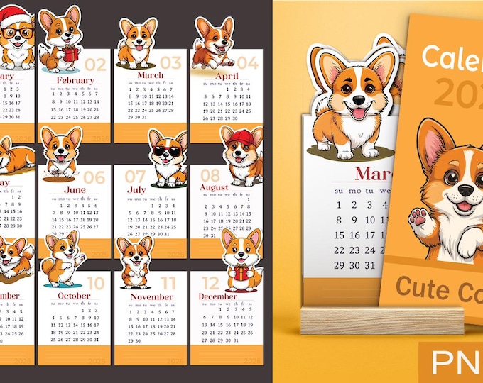 Cute Corgi Calendar 2026