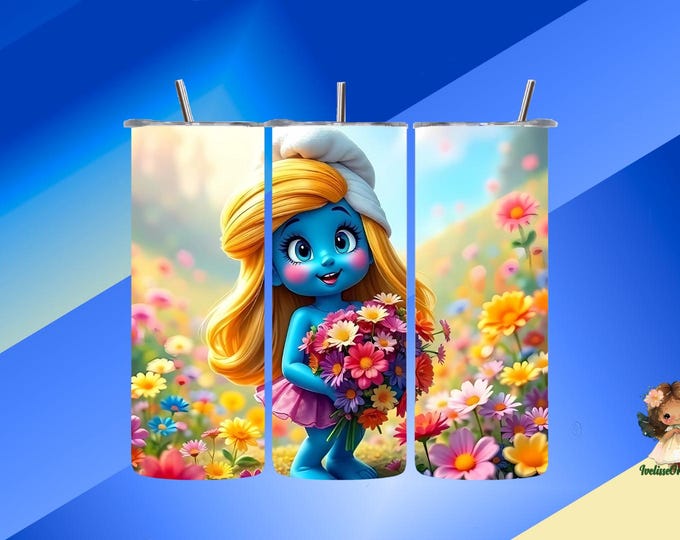 The Smurf 20oz sublimated thermal tumbler