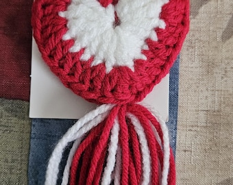 Crochet heart keychains
