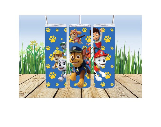 Paw Patrol 20oz sublimated thermal tumbler