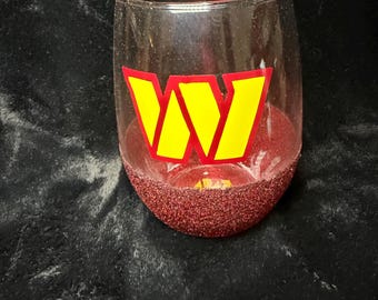 Custom,  Handmade sports stemless drink glasses. Gift for any occasion
