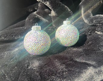 Handmade Blinged Christmas Ornaments, Sparkly Holiday Decor