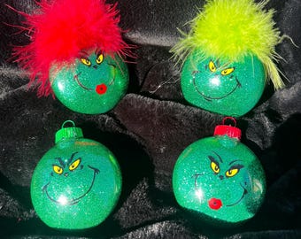 Handmade Grinch Christmas Ornament