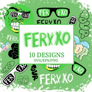 Feid - Ferxxo SVG, PNG and EPS Files, Cricut, Digital Download - Green - Karol G - Glasses - Mor - Tour
