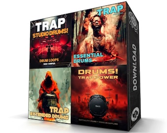 Trap Drums Complete Bundle 4 Volumes Sounds and Loops in WAV format (Ableton, Logic, FL Studio) | Digital Download