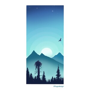 Original artwork mountain landscape print