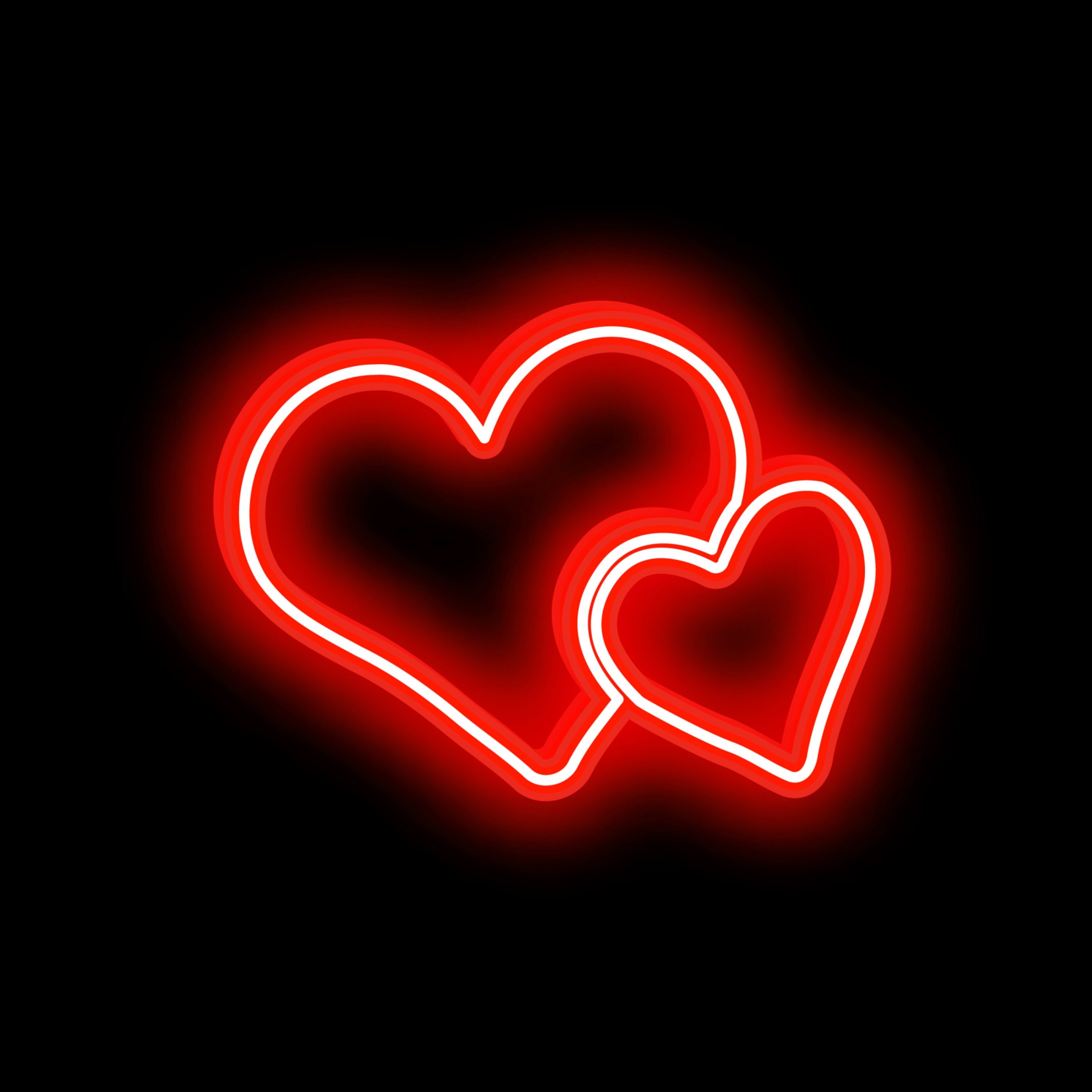 Red Neon Heart Etsy UK
