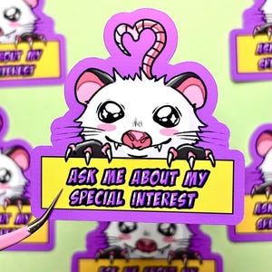 Opossum Sticker - Autismus - ask me about