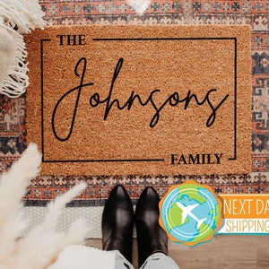 Custom Family Welcome Mat, Personalized Doormat, Personalized Wedding Gift, Personalized Gift, Family Name Doormat, Family Name Door Mat