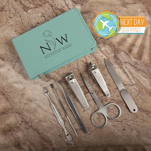Personalized Leather Manicure Set, Custom Manicure Set, Gift For Wife, Gift For Sister, Gift For Girl, Wedding Party Gift, Manicure Set Case