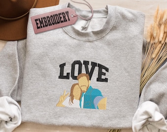 Sudadera bordada, sudadera personalizada con foto de pareja, sudadera familiar personalizada, idea de regalo de aniversario o cumpleaños. Sudadera bordada.