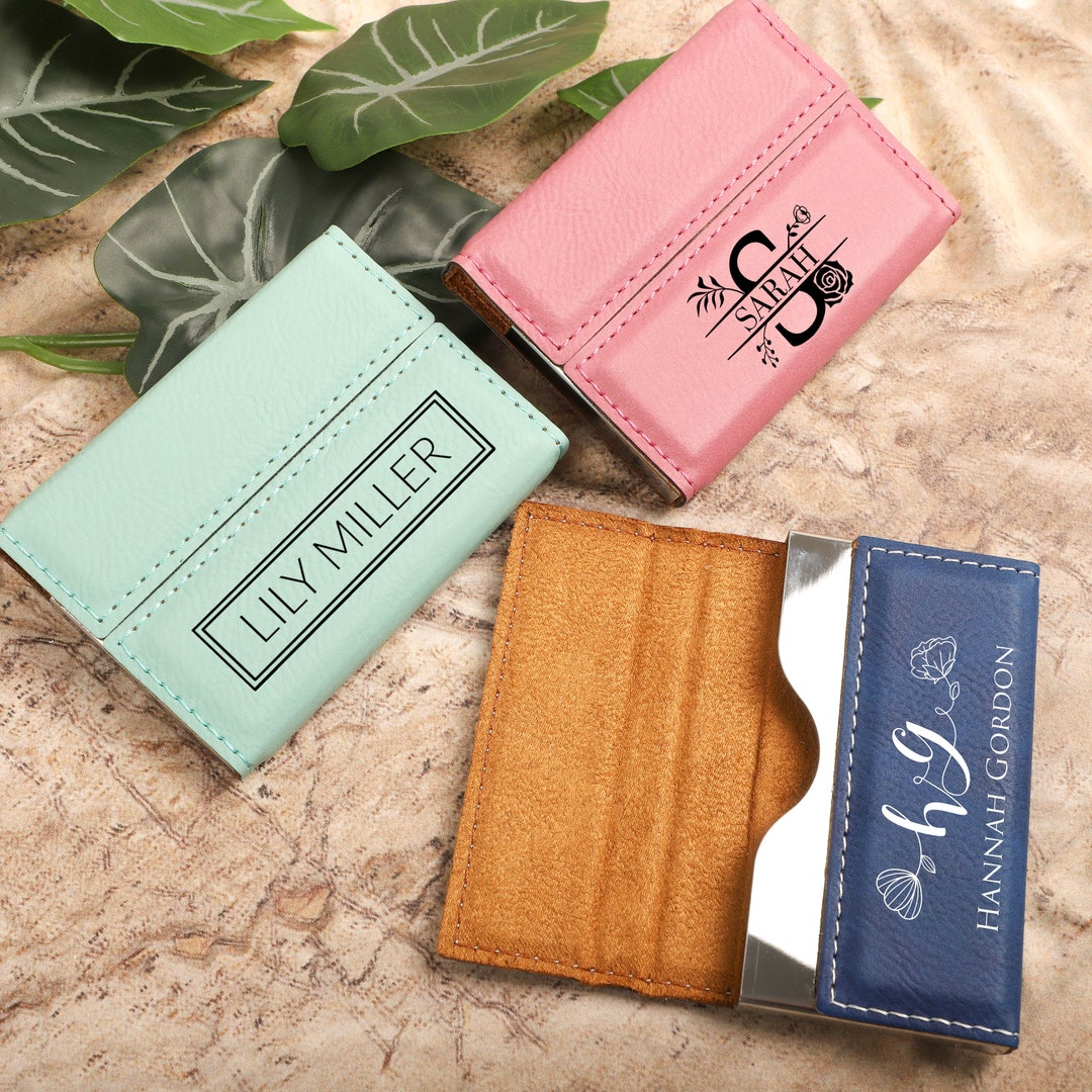 Personalized Business Card Holder, Custom Business Holder, Leather Card