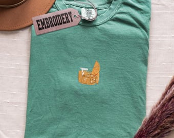 Comfort Colors Embroidered Shirt, Whiskey Aesthetic Shirt, Whiskey Drinker Shirt, Minimal Style Shirt, Old Fashioned Unisex Shirt