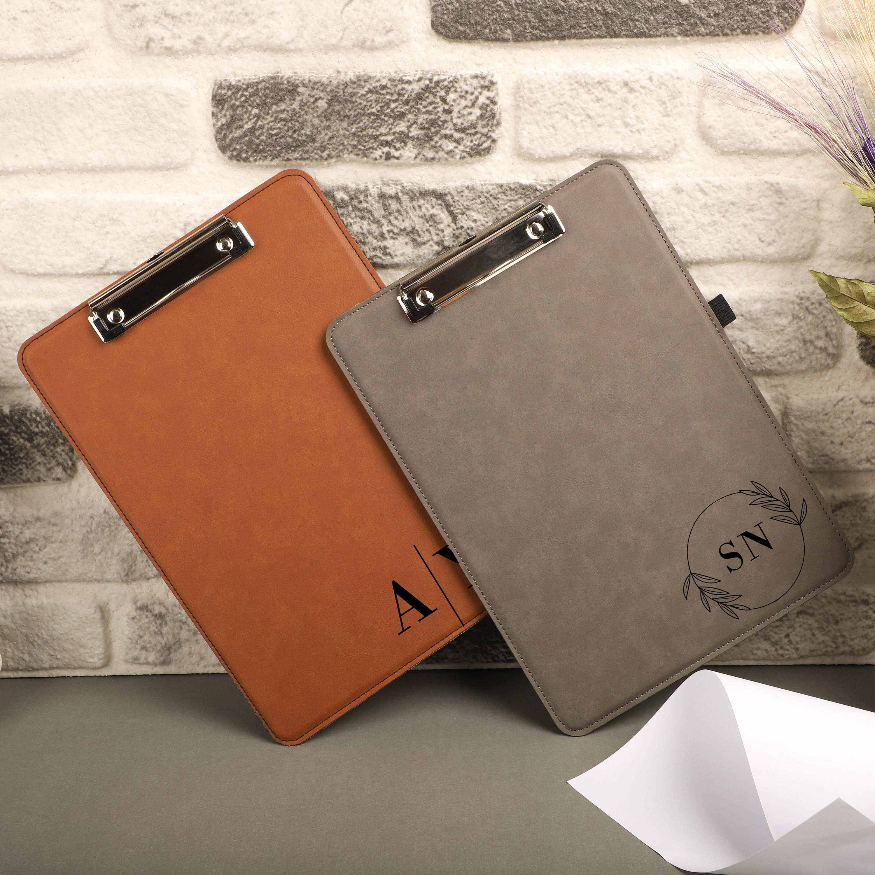 Sublimation PU Leather Clipboard with Metal Clip (Green, A4 size
