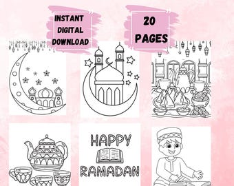 Ramadan Coloring Book: Islamic Kids Activity Pages (Digital Download)