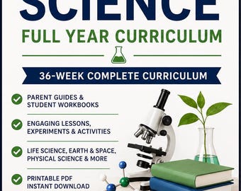 8th Grade Science Full Year Curriculum | 36 Week Homeschool Science Printable PDF Bundle