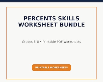 Percents Skills Worksheet Bundle | Grades 6–8 Math Practice, Printable PDF Worksheets