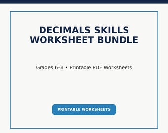 Decimals Skills Worksheet Bundle | Grades 6–8 Math Practice, Printable PDF Worksheets