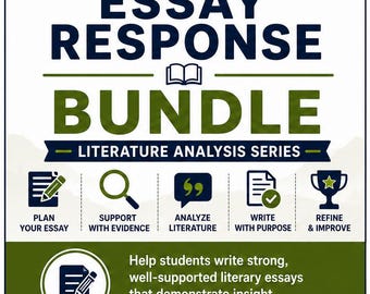 Literary Essay Response Bundle | Middle School ELA Worksheets | Grades 6–8 Printable PDF