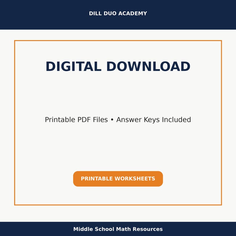 May include: Digital download graphic with the text "DIGITAL DOWNLOAD" in bold, centered above the text "Printable PDF Files &bull; Answer Keys Included." A rectangular button reads "PRINTABLE WORKSHEETS."