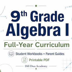 Läroplan för algebra I för årskurs 9 | Helårsmatte hemundervisning i PDF-format, elevarbetsböcker och föräldraguider