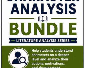 Character Analysis Bundle | Middle School ELA Worksheets | Grades 6–8 Printable PDF