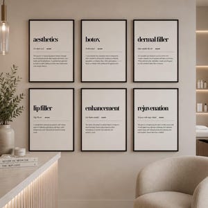 Klinikväggkonstposters: Botox, filler, läppfyllare (A3-storlek)