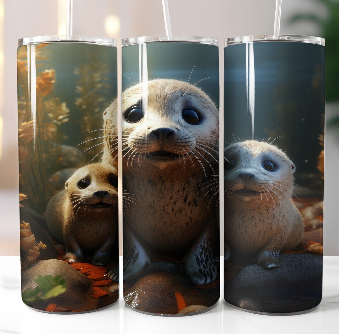 Seals Tumbler Sublimation Design Png, 20 Oz Skinny Tumbler Sublimation