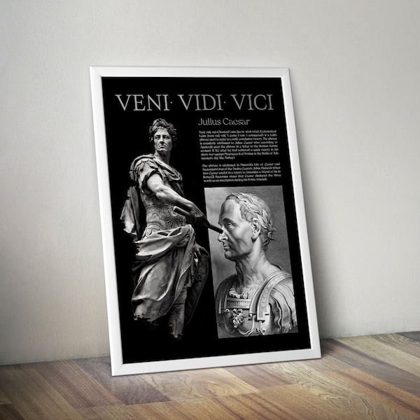 Vini Vidi Vici - Augustus Caesar Original Art Print - Roman Emperor First Emperor of Rome - Julius Caesar Poster Print