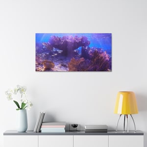 Coral Reef Photographic Print Live Vibrant Reefscape Canvas Ocean Scenery Underwater Wall Art Gift For Ocean Lover