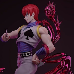 a statue of a male character with red hair