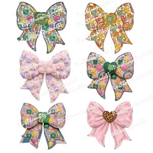 Coquette Rosett PNG-paket, Faux Chunky Stickad & Strass-rosetter med sublimeringsdesign, Retro 3D-textur digital nedladdning för hoodies och muggar
