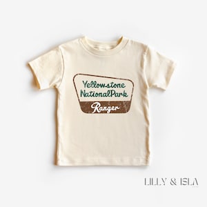 Yellowstone National Park Retro Tee I Youth and Toddler Shirt I Vintage Ranger I Neutral Kids Tee