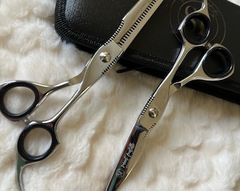 Tijeras de peluquero de acero inoxidable hechas a mano: tijeras profesionales de salón - Juego de cuidado del cabello