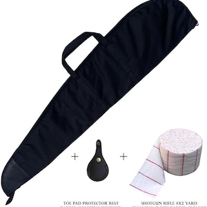 Luftgewehr Waffenkoffer Tragetasche mit Schultergurt - mit Leder Zehenschutz PAD Rest - mit Gewehr-Reinigungstuch Patches -