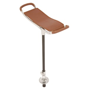 Porte-bâton de tir réglable en cuir marron clair avec virole en caoutchouc - Bâton de tir - Bâton de chasse réglable de haute qualité - Bâton de chasse en cuir