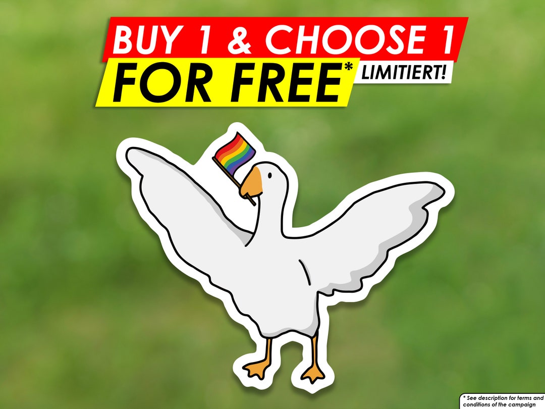 Goose Pride Flag Sticker Untitled Goose Game Funny LGBTQ Etsy
